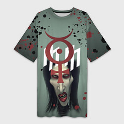 Женская длинная футболка Marilyn Manson Мерилин Мэнсон Z