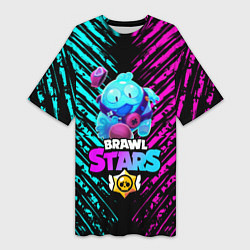 Женская длинная футболка BRAWL STARS SQUEAK: СКВИК