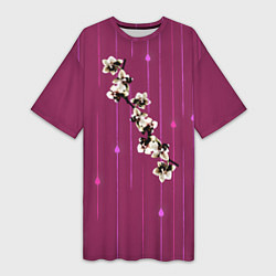 Женская длинная футболка Орхидеи