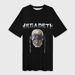 Футболка женская длинная Megadeth, цвет: 3D-принт