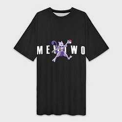 Футболка женская длинная Mewtwo x nba, цвет: 3D-принт