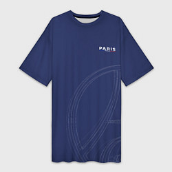 Женская длинная футболка PSG Core Big Logo Blue New 202223