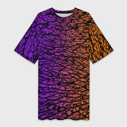 Женская длинная футболка Градиентный разлом 3D 3Д