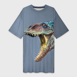 Женская длинная футболка Хищный динозавр Dino Z