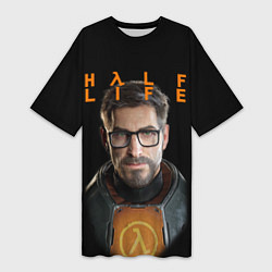 Футболка женская длинная HALF-LIFE FREEMAN ФРИМАН Z, цвет: 3D-принт