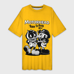 Футболка женская длинная Motorhead x Cuphead, цвет: 3D-принт