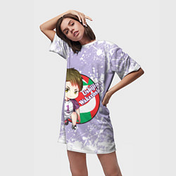 Футболка женская длинная Ushijima Wakatoshi Haikyu Волейбол Z, цвет: 3D-принт — фото 2