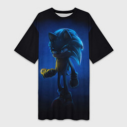 Футболка женская длинная SONIC СОНИК Z, цвет: 3D-принт
