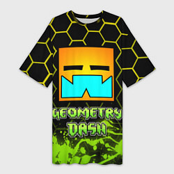 Женская длинная футболка Geometry Dash