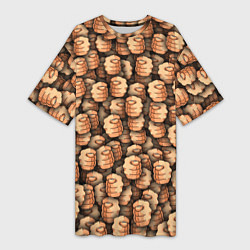 Футболка женская длинная Фиг вам, цвет: 3D-принт