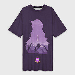 Футболка женская длинная RAZOR РЕЙЗОР ГЕНШИН, цвет: 3D-принт