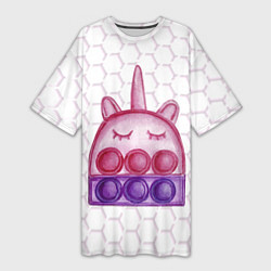 Женская длинная футболка POP IT ЕДИНОРОГ ПОП ИТ