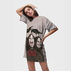Футболка женская длинная Ozzy Osbourne, цвет: 3D-принт — фото 2