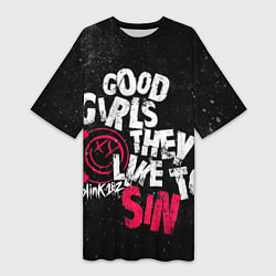 Женская длинная футболка Blink 182, Good Girl