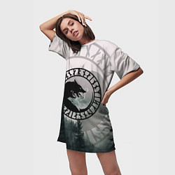 Футболка женская длинная FENRIR РУНЫ RUNES Z, цвет: 3D-принт — фото 2