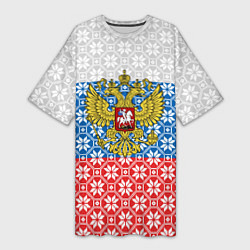 Женская длинная футболка Россия Алатырь