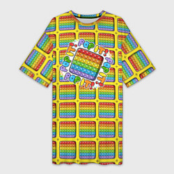 Футболка женская длинная POP IT, цвет: 3D-принт