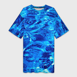 Женская длинная футболка Голубая Вода Текстура