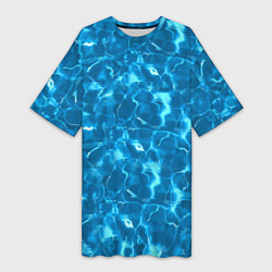 Женская длинная футболка Текстура Воды Море