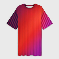 Футболка женская длинная Оранжево-фиолетовый градиент, цвет: 3D-принт