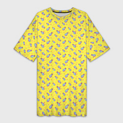 Футболка женская длинная Pineapple Pattern, цвет: 3D-принт