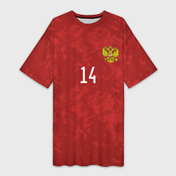 Футболка женская длинная Джикия, форма сборной России, цвет: 3D-принт