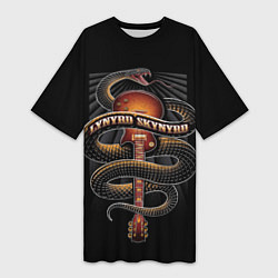 Футболка женская длинная LYNYRD SKYNYRD SNAKE, цвет: 3D-принт