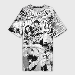 Женская длинная футболка Клинок, рассекающий демонов, МАНГА