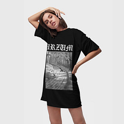 Футболка женская длинная Burzum Hvis lyset tar oss, цвет: 3D-принт — фото 2