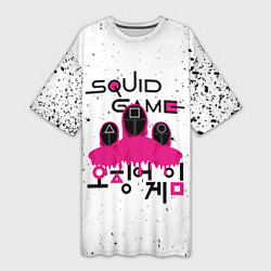 Женская длинная футболка SQUID GAME , ИГРА В КАЛЬМАРА, СТРАЖ