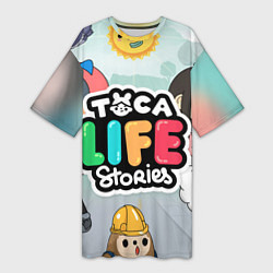 Футболка женская длинная Toca Life: Stories, цвет: 3D-принт