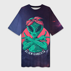Женская длинная футболка Инопланетянин Гангста