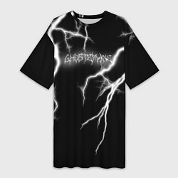 Женская длинная футболка GHOSTEMANE Lightning Гостмейн Молния Надпись