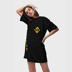 Футболка женская длинная БИНАНС ЛОГО КАРБОН BINANCE LOGO, цвет: 3D-принт — фото 2