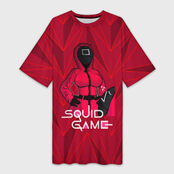 Футболка женская длинная Squid game, цвет: 3D-принт