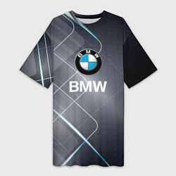 Футболка женская длинная BMW Logo, цвет: 3D-принт