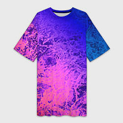 Женская длинная футболка Абстрактный пурпурно-синий