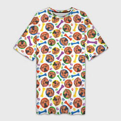 Женская длинная футболка Родезийский Риджбек красочный дизайн