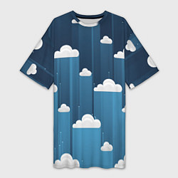 Женская длинная футболка Облака в очереди