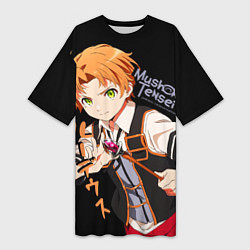 Футболка женская длинная Реинкарнация безработного - Рудеус Грейрат, цвет: 3D-принт