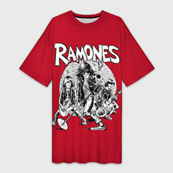 Футболка женская длинная BW Ramones, цвет: 3D-принт
