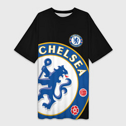 Футболка женская длинная ЧЕЛСИ CHELSEA BIG LOGO, цвет: 3D-принт