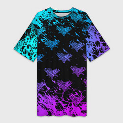 Футболка женская длинная Velial Squad neon, цвет: 3D-принт