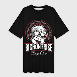 Женская длинная футболка Бишон Фризе Bichon Frize