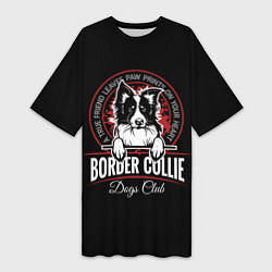 Женская длинная футболка Бордер-Колли Border Collie