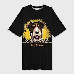 Женская длинная футболка Фокстерьер Fox terrier