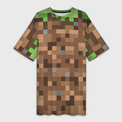 Женская длинная футболка ЗЕМЛЯ DIRT MINECRAFT