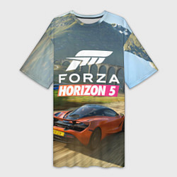 Футболка женская длинная Forza Horizon 5, игра, цвет: 3D-принт