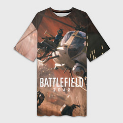 Женская длинная футболка Battlefield 2042 - Боевой отряд