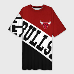 Женская длинная футболка Чикаго Буллз, Chicago Bulls, SPORT